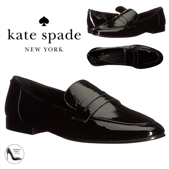 KATE SPADE Genevieve Black Patent Leather Loafers Slip On Flats Casual Shoes 9 - Picture 5 of 10